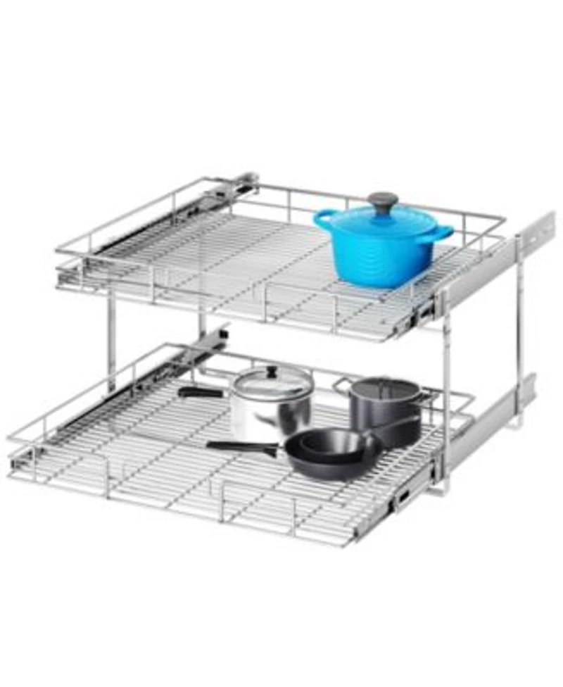 Lovmor 2 Tier Individual Pull Out Cabinet Organizer Slide Out Kitchen Cabinet Storage Sliding Shelves