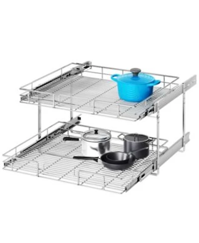 Lovmor 2 Tier Individual Pull Out Cabinet Organizer Slide Out Kitchen Cabinet Storage Sliding Shelves