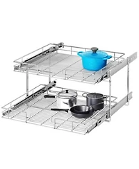 Lovmor 2 Tier Individual Pull Out Cabinet Organizer Slide Out Kitchen Cabinet Storage Sliding Shelves