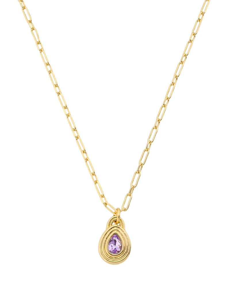 Unwritten Crystal 14k Gold-Plated Birthstone Pendant Necklace