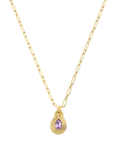 Unwritten Crystal 14k Gold-Plated Birthstone Pendant Necklace