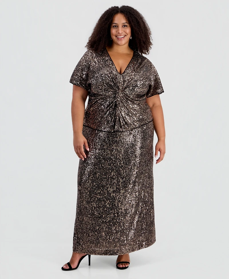 Muse Plus Sequinned Maxi Skirt