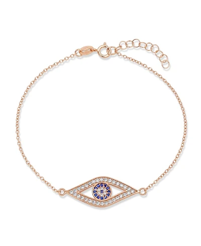 Bling Jewelry Delicate Protect Evil Eye Charm Bracelet Cz Plated