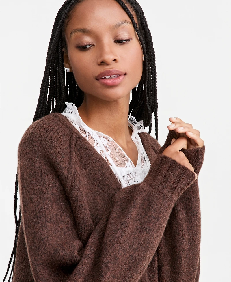 And Now This Women's Slouchy Ribbed-Knit Button-Up Cardigan, Macy's Exclusive