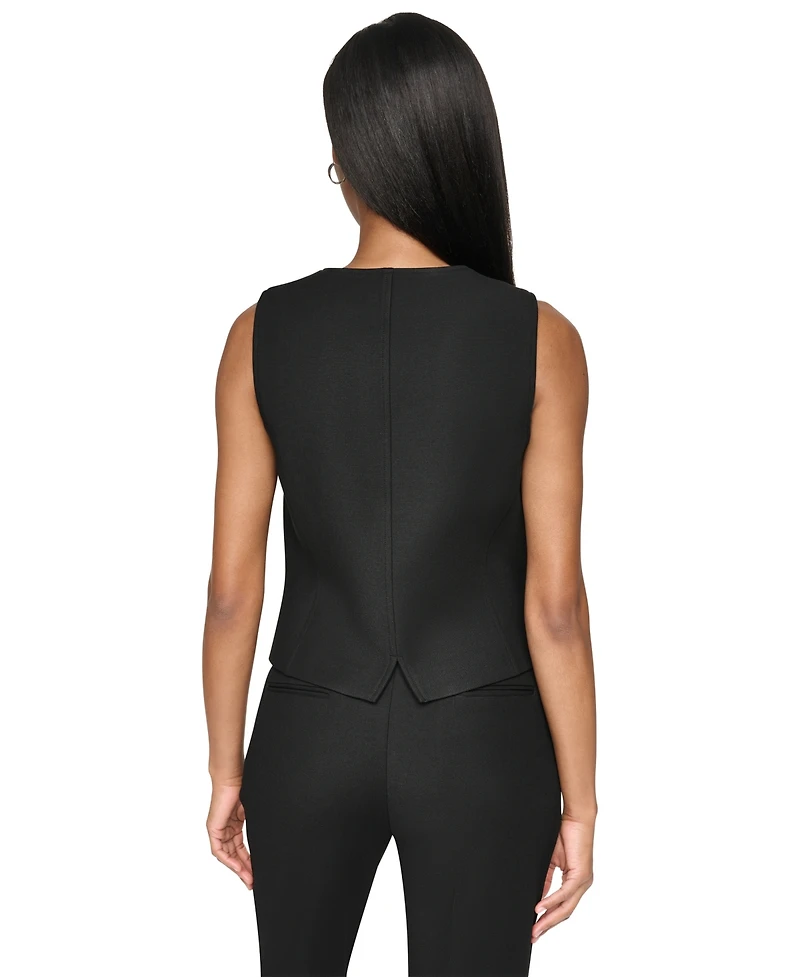 Dkny Women's 3-Button Sleeveless Waistcoat Vest