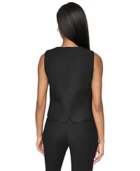Dkny Women's 3-Button Sleeveless Waistcoat Vest