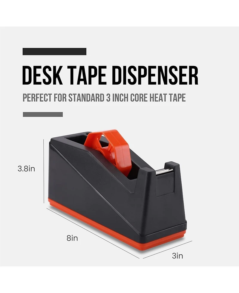 Danrong 2 Pack Desktop Tape Dispenser With Non Skid Pad One Hand Cutting Multi Use
