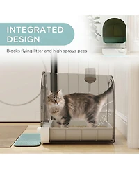 Ruie Fully Enclosed Cat Litter Box with Lid Drawer Scoop and Mat