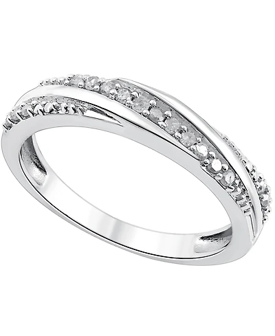 Diamond Twist Look Ring (1/6 ct. t.w.) Sterling Silver
