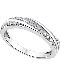 Diamond Twist Look Ring (1/6 ct. t.w.) Sterling Silver