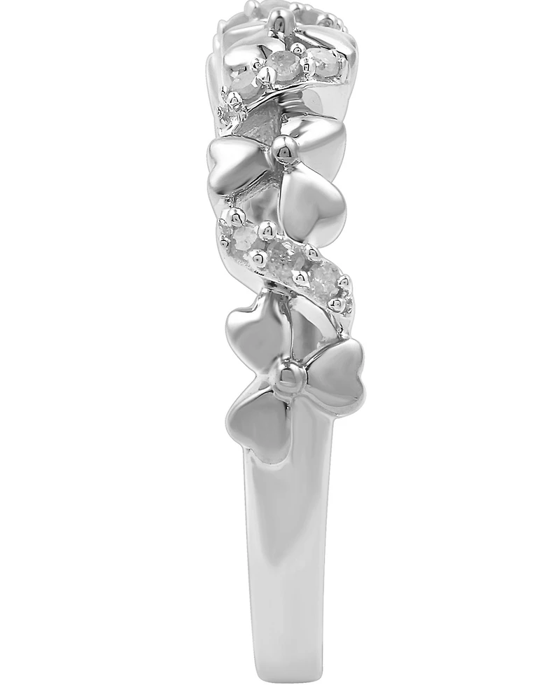 Diamond Flower Ring (1/10 ct. t.w.) Sterling Silver