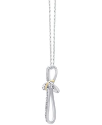 Marsala Diamond Cross 18" Pendant Necklace (1/4 ct. t.w.) in Sterling Silver & 14k Gold-Plate