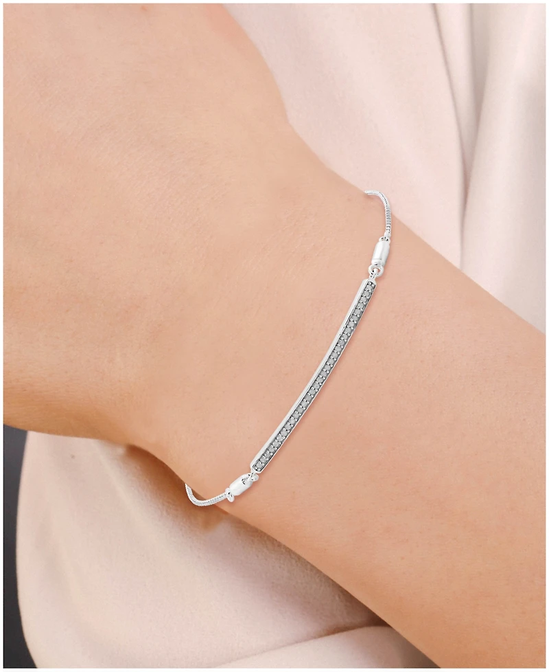 Diamond Bar Bolo Bracelet (1/6 ct. t.w.) in Sterling Silver