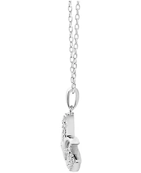 Diamond Lotus Blossom 18" Pendant Necklace (1/10 ct. t.w.) in Sterling Silver
