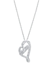 Diamond Mom 18" Pendant Necklace (1/10 ct. t.w.) in Sterling Silver