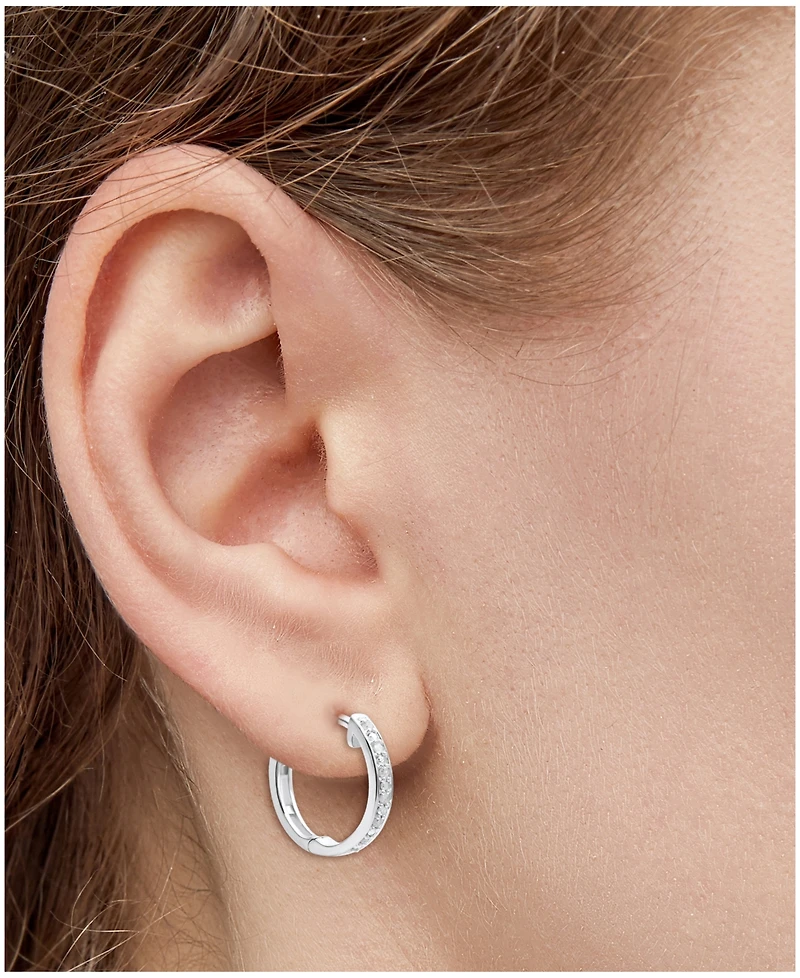 2-Pc. Set Diamond Hoop Earrings (1/6 ct. t.w.) in Sterling Silver & 14k Gold-Plated Sterling Silver
