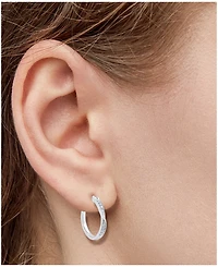 Diamond (1/10 ct. t.w.) Bypass Hoop Earrings in Sterling Silver