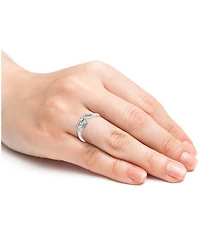 Diamond Interlocked Heart Ring (1/10 ct. t.w.) Sterling Silver