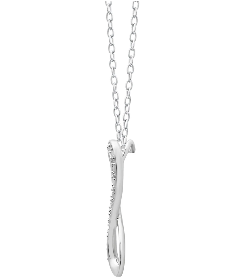 Diamond Infinity Heart 18" Pendant Necklace in Sterling Silver (1/10 ct. t.w.)