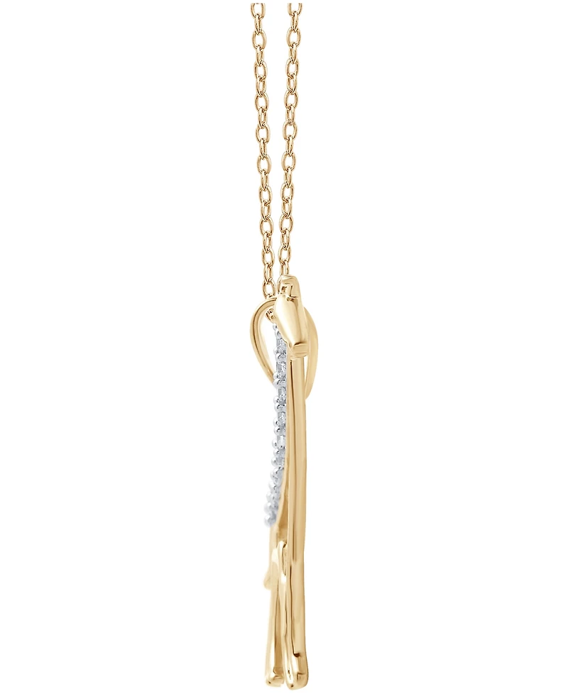 Diamond Giraffe Pendant Necklace in 18k Gold over Sterling Silver (1/10 ct. t.w.)