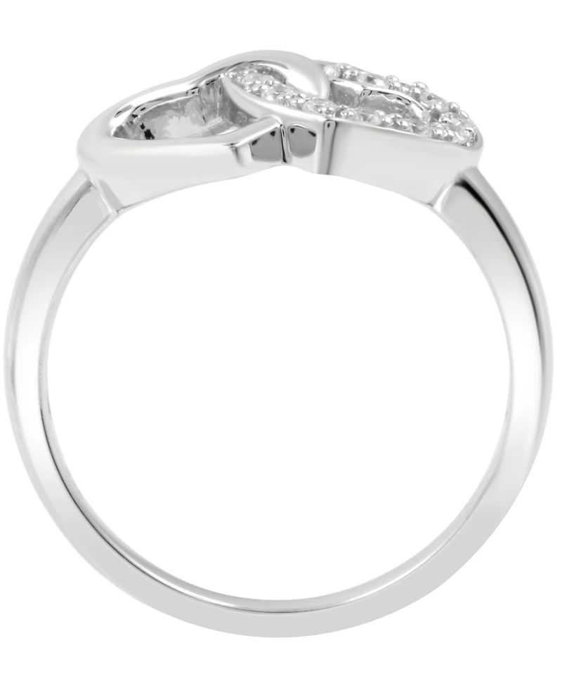 Diamond Double Heart Ring Sterling Silver (1/10 ct. t.w.)