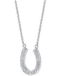 Diamond Horseshoe Pendant Necklace in Sterling Silver (1/10 ct. t.w.)