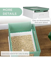 Ruie Fully Enclosed Cat Litter Box with Front Entry and Top Exit