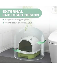 Ruie Covered Cat Litter Box with Drawer Scoop and Deodorizing Bags