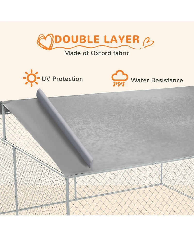 Ruie Outdoor Dog Kennel Dog Run with Waterproof Canopy Roof