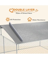 Ruie Outdoor Dog Kennel Dog Run with Waterproof Canopy Roof