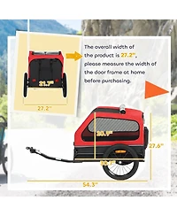 Ruie Dog Bike Trailer for Small and Medium Dogs with Flip-Down Ramp Tailgate