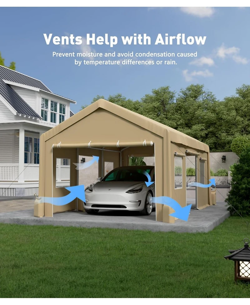 gaomon Heavy Duty Carport Sidewalls - 220G Pe Fabric