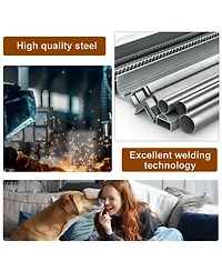 Ruie Heavy Duty Outdoor Dog Kennel Welded Wire Dog Run with Waterproof Roof