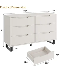 47.2" Wide 7-Drawer Dresser, Freestanding Storage Chest for Bedroom, Living Room & Entryway, White