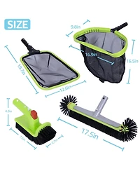 Xdovet Pool Cleaning Kit Skimmer Net Brush Head Scrub Brush