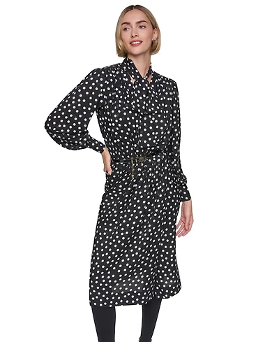 Sonia Rykiel Women's V-Neck Long-Sleeve Bow Wrap Dress