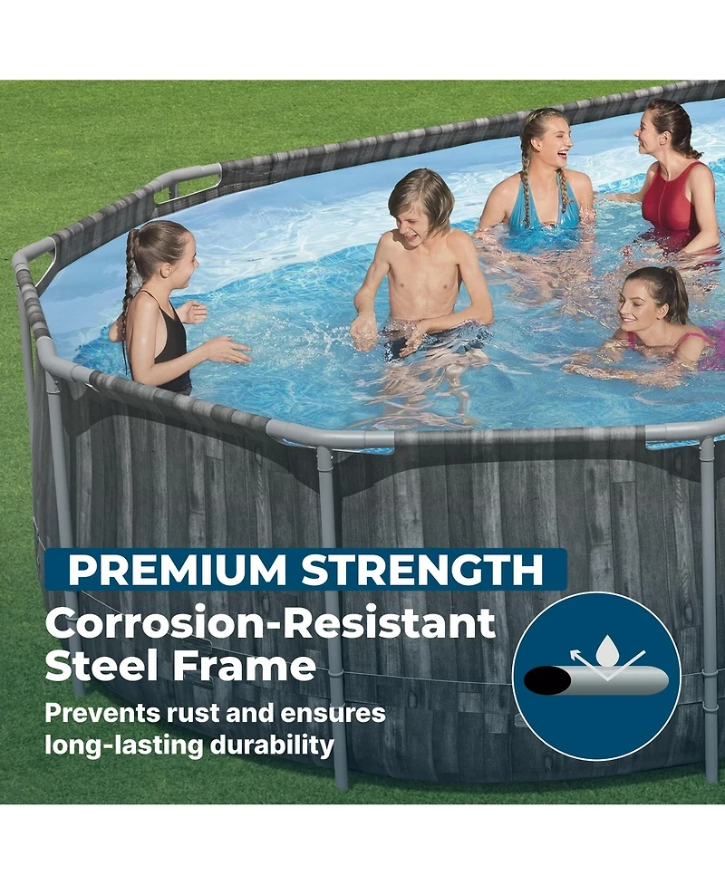 Bestway Power Steel 20' x 12' x 48" Oval Above Ground Outdoor Swimming Pool Set