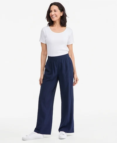 Style & Co Women's High-Rise Pull-On Wide-Leg Drapey Pants, Macy's Exclusive