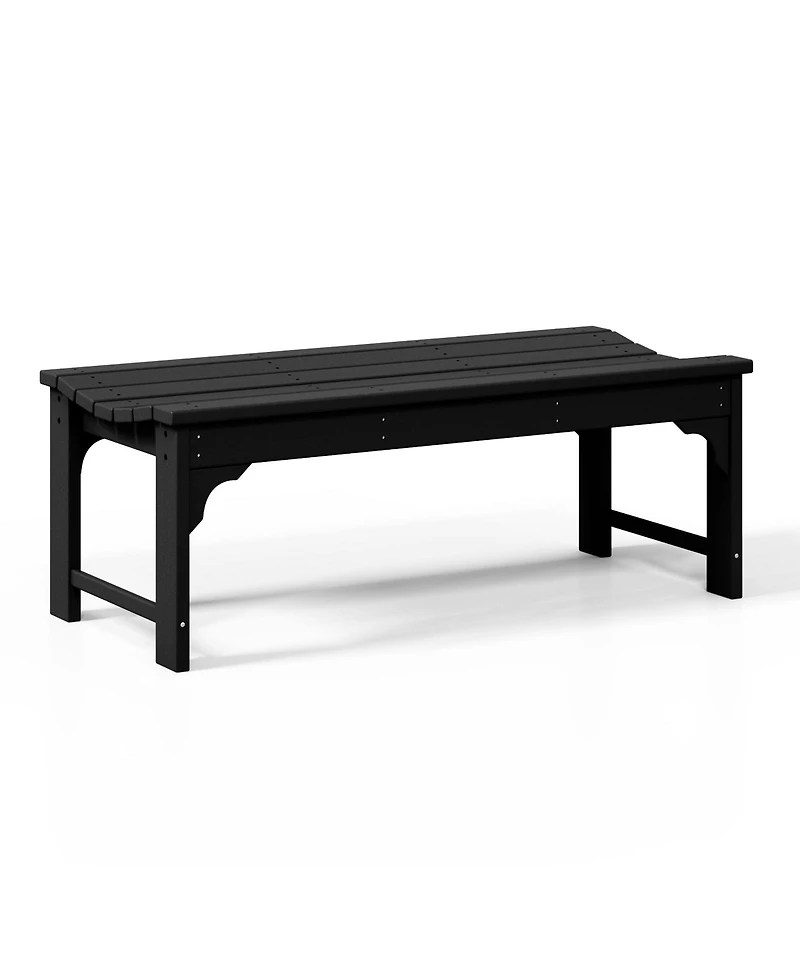 WestinTrends Backless All-Weather Outdoor Bench for Patio Garden