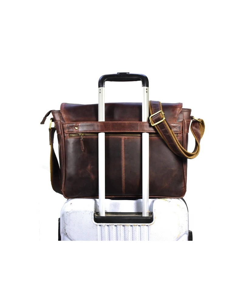 Aaron Leather Goods Leather Messenger Bag