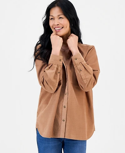 Style & Co Women's Cotton Corduroy Overshirt, Created for Macy's