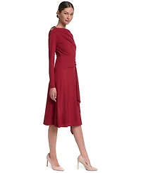 Halston Women's Boat Neck Jersey Dress