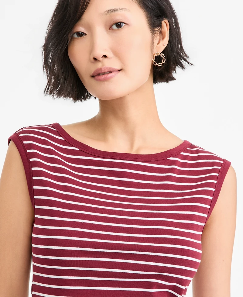 On 34th Women's Stripe Boat-Neck Tank, Created for Macy's
