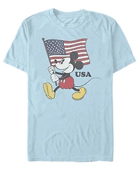 Fifth Sun Men's Mickey Flag Carry Graphic T-Shirt