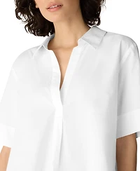 Eileen Fisher Women's Collared Neck Short-Sleeve Top