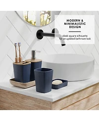 Modern Complete Bathroom Decor and Accessory Set with Bath Rugs and Shower Caddy Set