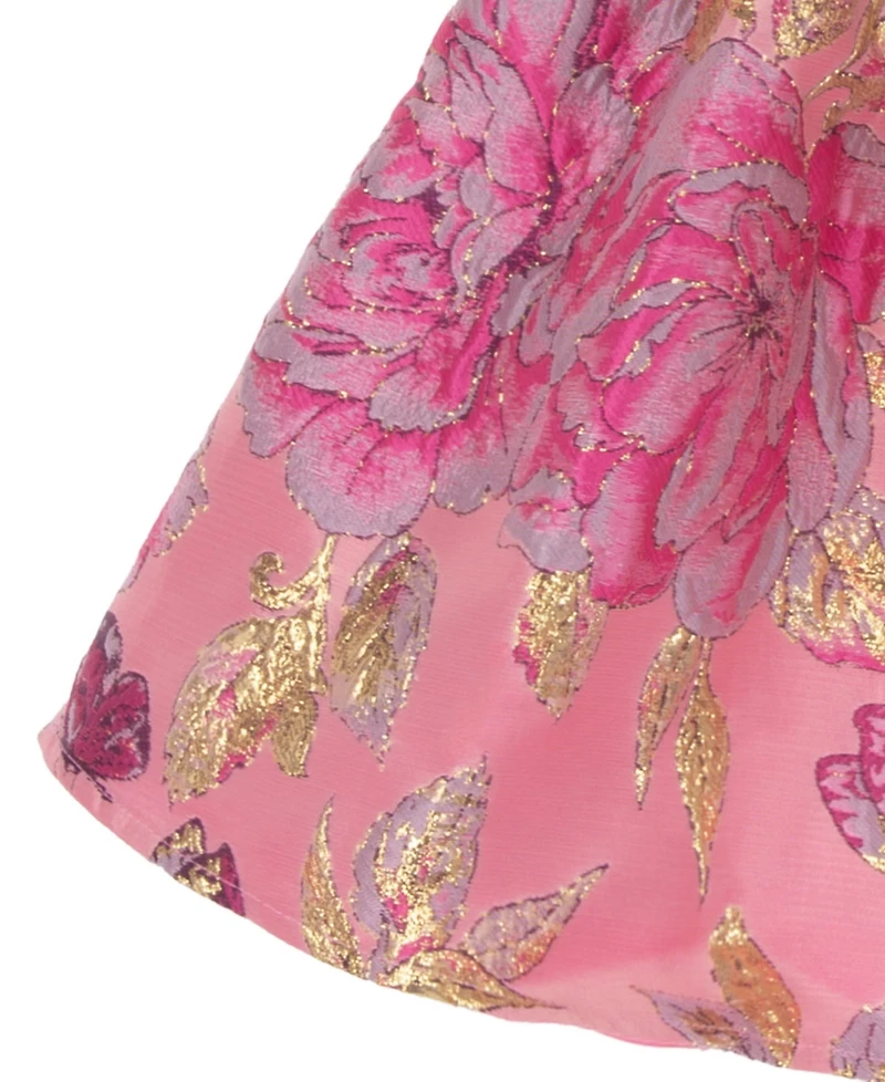 Rare Editions Girls' 4T-6X Brocade Drop Waist Dress