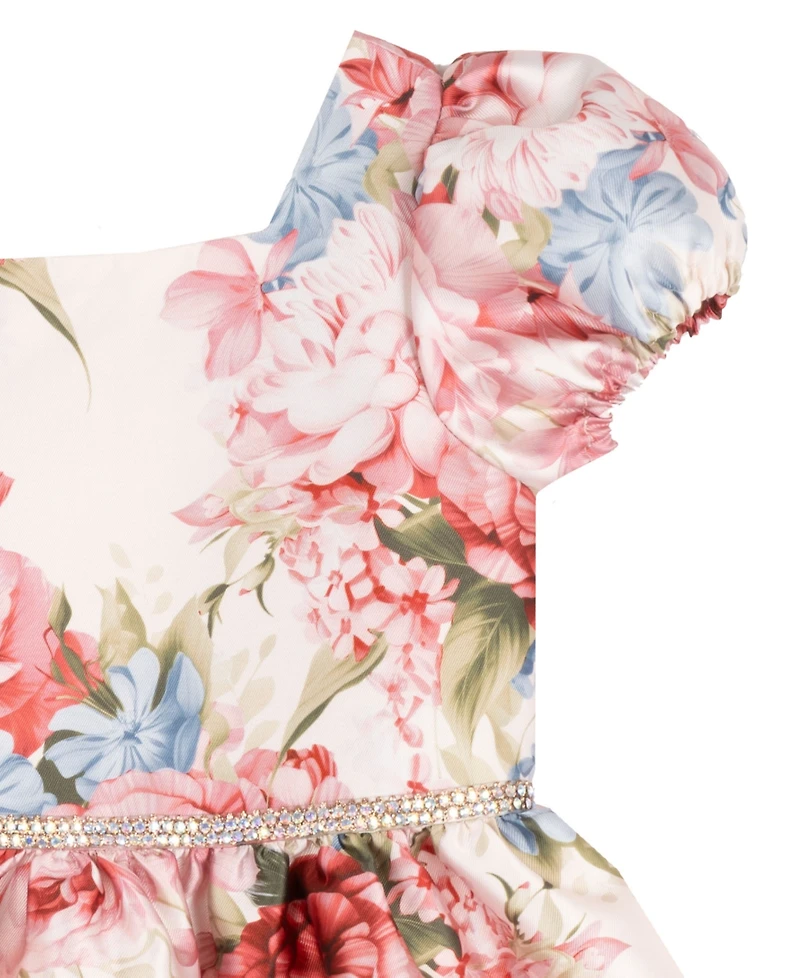 Rare Editions Girls' 4T-6X Printed Mikado Dress
