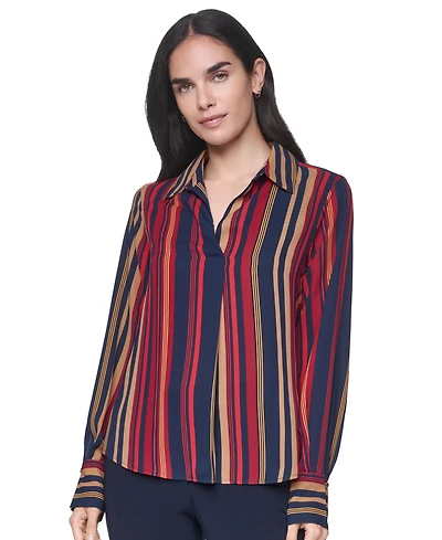 Tommy Hilfiger Women's Long-Sleeve Striped Popover Blouse