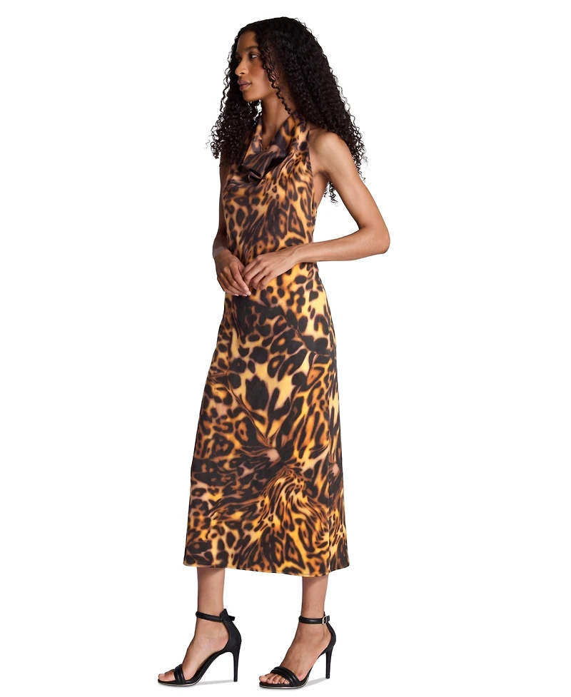 Kenneth Cole Women's Printed Halter Neck Midi Dress